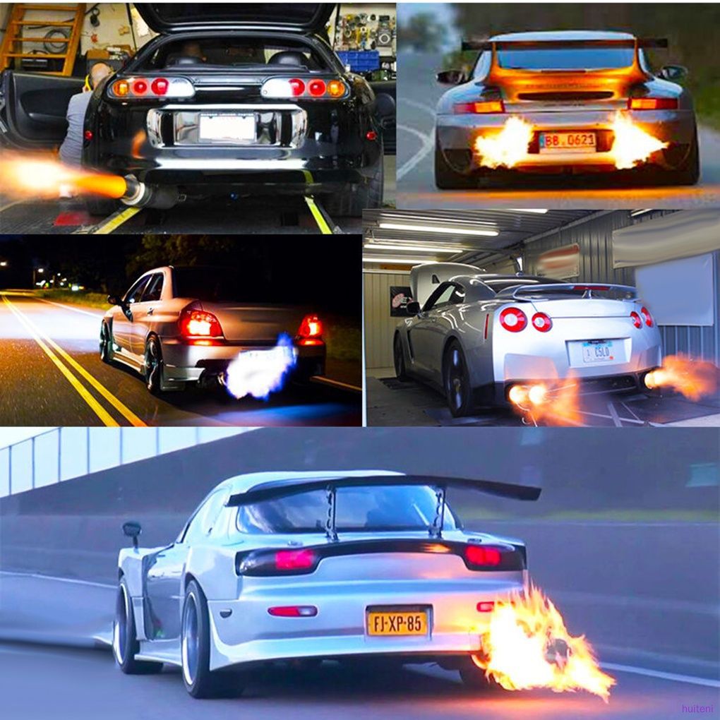 Car exhaust fire kit, dual spark plug ignition, high-voltage ignition module, car and motorcycle modification fire system