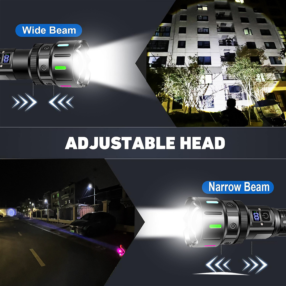 Linterna translúcida con barra de color transfronteriza, paseo nocturno, iluminación para el hogar al aire libre, carga, linterna multifuncional portátil de emergencia de larga distancia