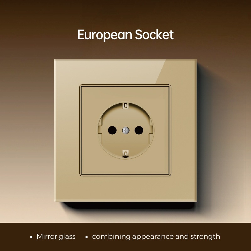 Marco de vidrio británico oro pared interruptor socket fabricantes de comercio exterior 86 interruptor tipo C socket de carga rápida image 29