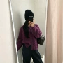 立领百搭纯色圈圈纱毛衣