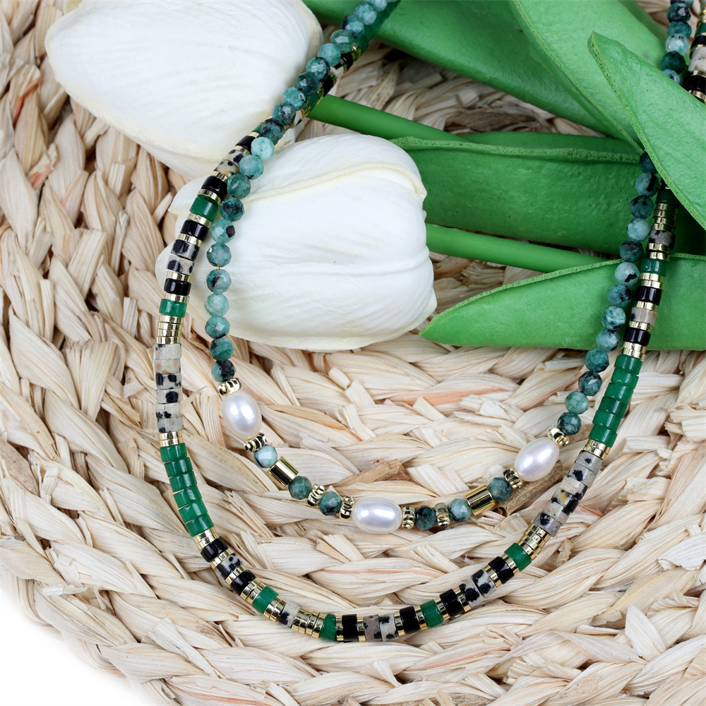 Fashion Geometric Copper Necklace Beaded Gold Plated Copper Necklaces