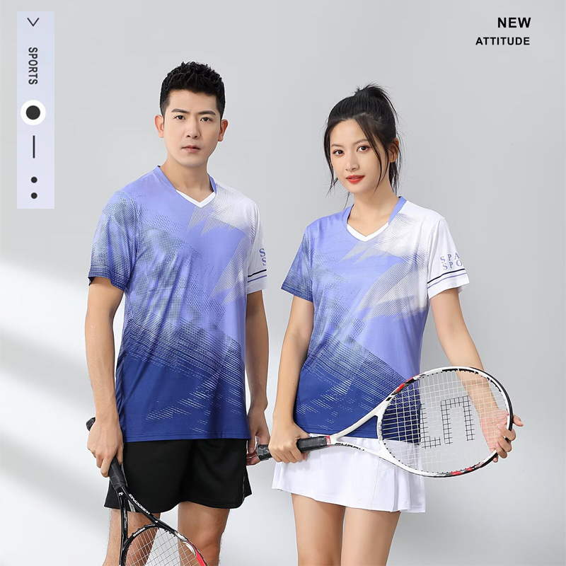 New Badminton Suit Printed for Men, Sports Quick-Drying Breathable Competition Team Uniforms for Women, Kidsren's Table Tennis Uniforms