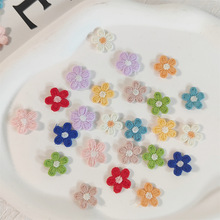 小清新彩色毛线五瓣花小花花朵配件 diy儿童服饰包包鞋袜装饰辅料