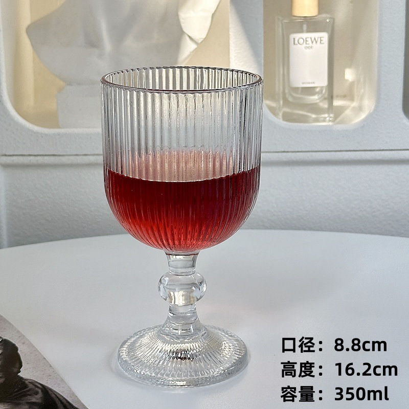 Tazas de vino de alta calidad, tazas de diamantes en relieve retro, tazas de vidrio, tazas de champán, tazas de jugo