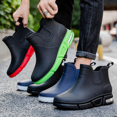 Cross-border fashionable rain boots for men, non-slip kitchen rubber shoes for outer wear, thick soles, comfortable waterproof rain boots, outdoor waterproof fishing shoes