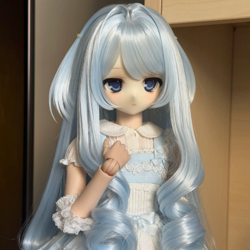 Rinche/Bjd Doll Wig 1/3 1/4 1/6 Scale Light Blue Wig Cheap Genuine Cute Customizable Rinche/Bjd Doll Wig 1/3 1/4 1/6 Scale Light Blue Wig Cheap Genuine Cute Customizable