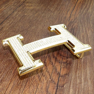 Men's Pure Copper Buckle Head with Drill Vacuum Plating I-shaped Leather Buckle Head Pants Buckle Head clip Hook Smooth Buckle Head