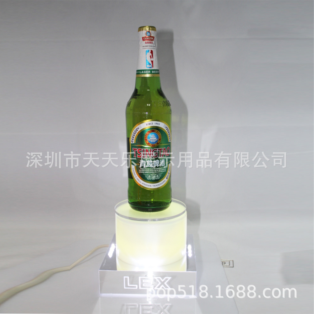 深圳供应彩色闪烁LED旋转酒架 夜光亚克力酒架设计精巧 品质优良