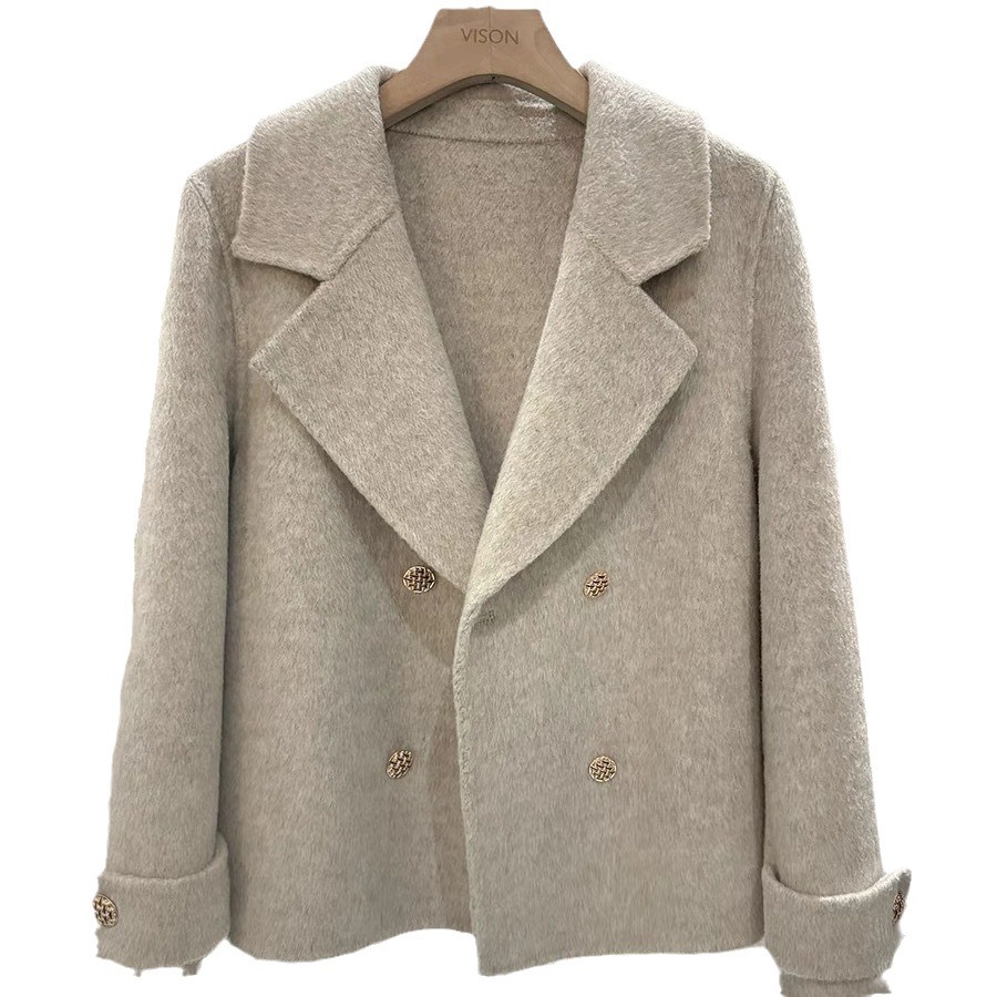 Women's Clothing new double faced cashmere coat short slim loose small woolen wool coat for women_voghion.com