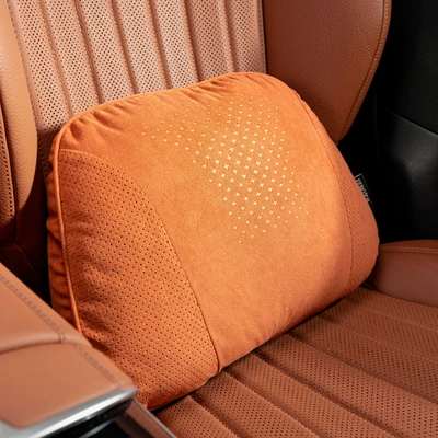 Headrest | Suitable for Maybach, Mercedes-Benz, Toyota - s-style-suede-emma-orange-waist-support-1-piece