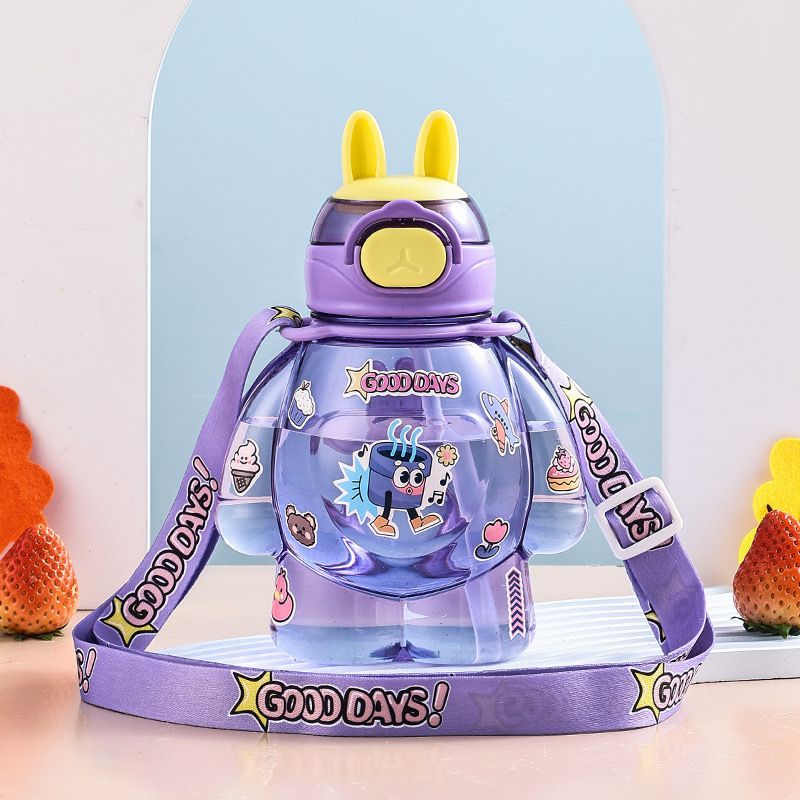 Conejo lindo de dibujos animados púrpura 650ml