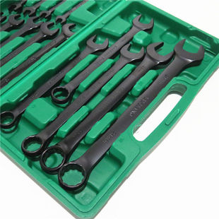 14-piece dual-purpose wrench open plum blossom plum suit auto repair tool black boxed hardware board 8-24MM
