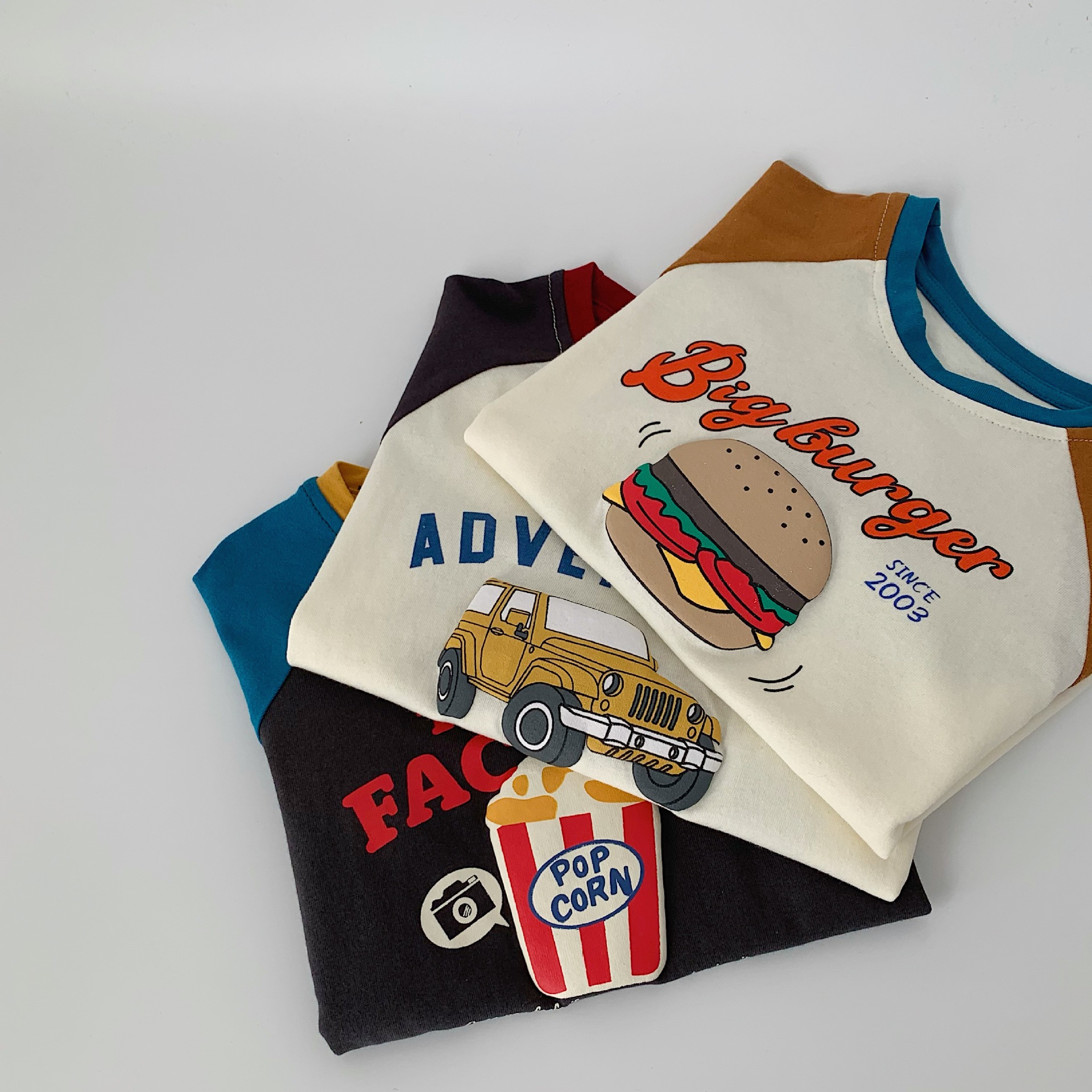 Maibao camiseta para niños 2024 Primavera de dibujos animados impreso de manga larga para niños y niñas de manga raglán ropa para niños nueva moda superior