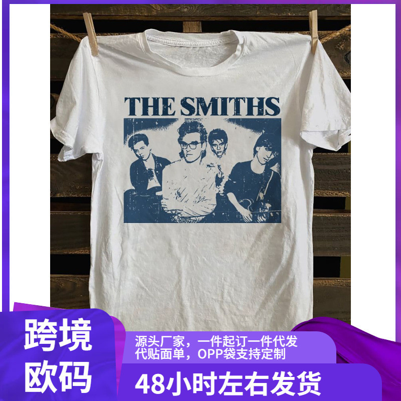 1 Piece Smith Vintage Men's T-Shirt - 100% Cotton, Round Neck, Short Sleeve, Casual Four Seasons Wear