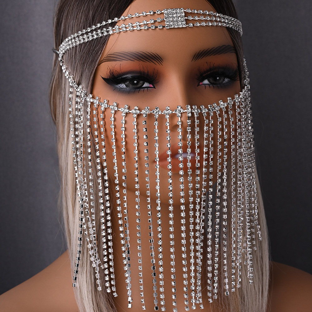 Halloween máscara de brilla de diamante media cara máscara de baile de alta calidad accesorios máscara de mujer