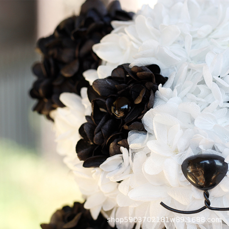 Día de San Valentín flor eterna gigante Panda bola hydrangea muñeca caja de regalo de acrílico para novia regalo de cumpleaños al por mayor