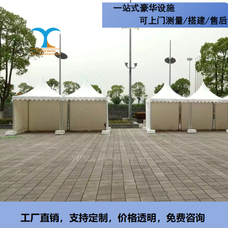 尖顶展示帐篷四脚铝合金篷房婚礼活动广告篷房户外餐饮帐篷