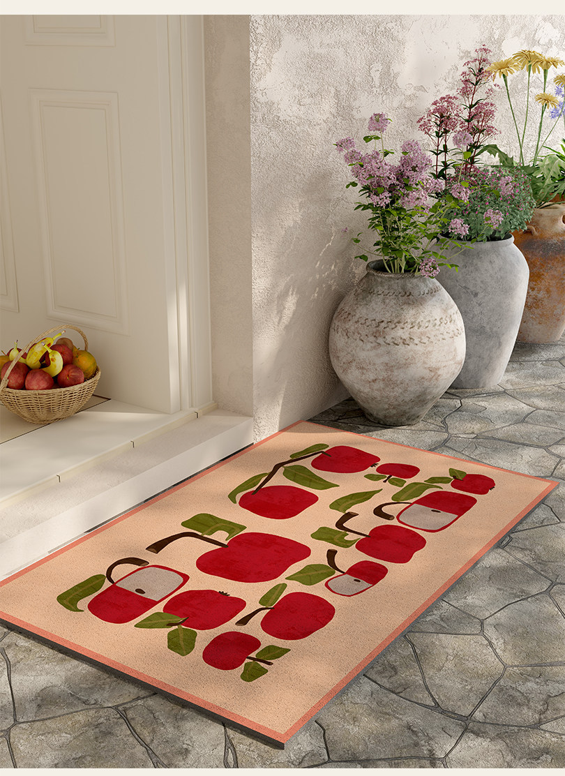 Entrance door mat with a light luxury and high-end feel, vintage style, dirt-resistant, non-slip, washable PVC loop mat for the foyer entrance