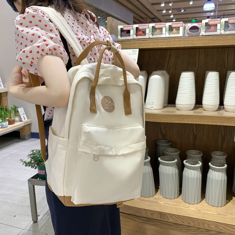 雙肩包2023新款北歐簡約大容量手提包初高中小學生書包高顏值背包