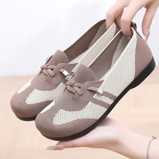Temu's New Spring and Summer Polyurethane Women's Shoes Are Breathable, Lightweight, Comfortable, Low-Heeled, Non-Slip, Middle-Aged and Elderly Mothers' Shoes