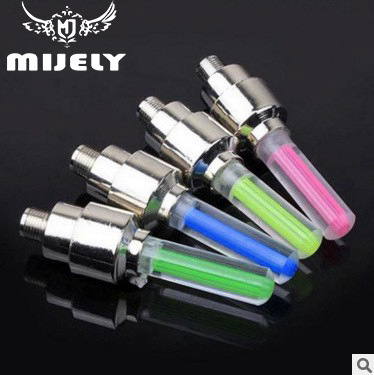 Bicycle gas nozzle lamp mountain bike valve lamp wind wheel bicycle accessories fluorescent rod type wheel tire lamp