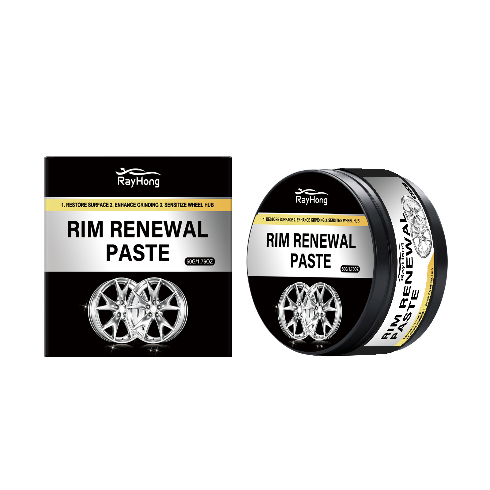 RAYHONG Wheel Hub Repair Kit - Removes Scratches from Alloy Rims Effectively Maintains the Shine of the Wheel Hubs