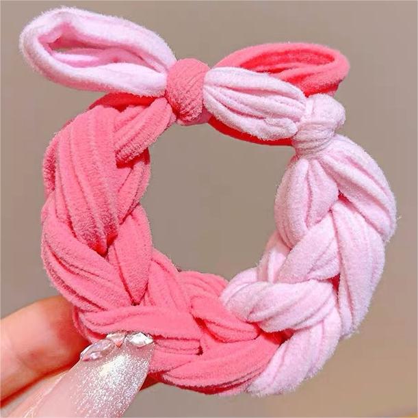 Niños gruesos trenzados lindos cabello de correa de dopamina de color cuerda de cabeza de bola de cola de caballo no lesionar joyas para el cabello