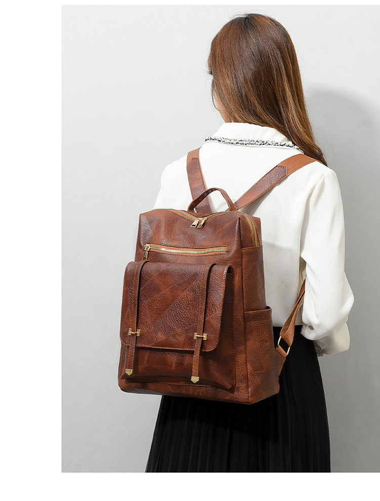 Borsa a tracolla per donna 2024 Nuova edizione coreana alla moda, zaino da donna in tinta unita, casual, in morbida pelle PU, anti-schizzi, borsa da viaggio_voghion.com