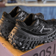 巴黎轮胎鞋黑色正品男女款榴莲底老爹鞋2025新款坦克厚底运动鞋潮