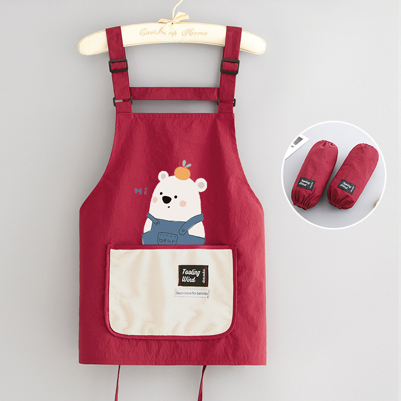新型ファッションかわいい防水エプロン家庭用キッチン料理ウエスト花屋飲食専用作業服印字|undefined