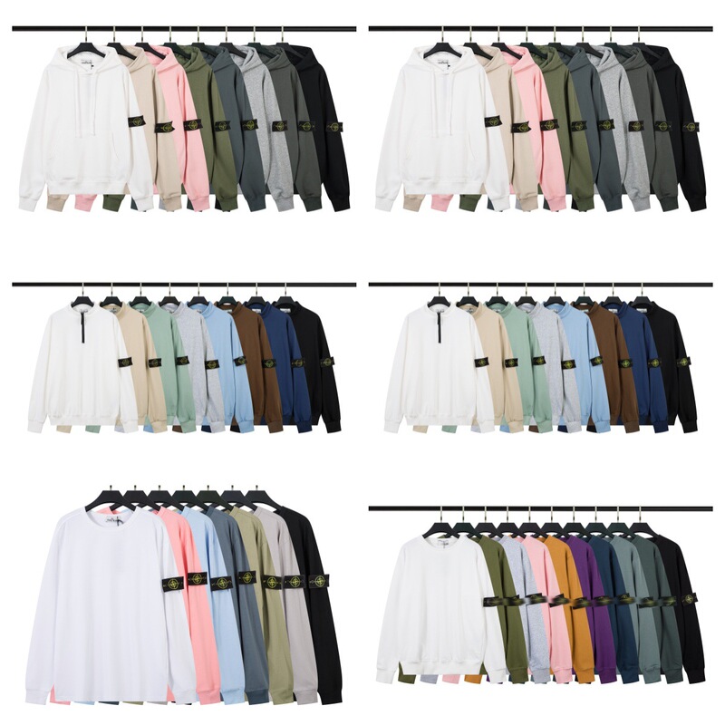 Stone European and American Style Long-Sleeve Cross-Border Compass Terry Hooded Sweatshirt Pullover Solid Color Badge Unisex Couple Island