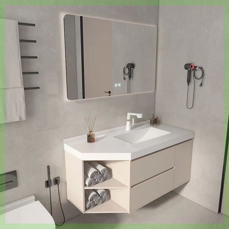 Processed Beveled Stone Bathroom Cabinet Integrated Basin Set, Bathroom Sink, Corner Washbasin, Corner Vanity