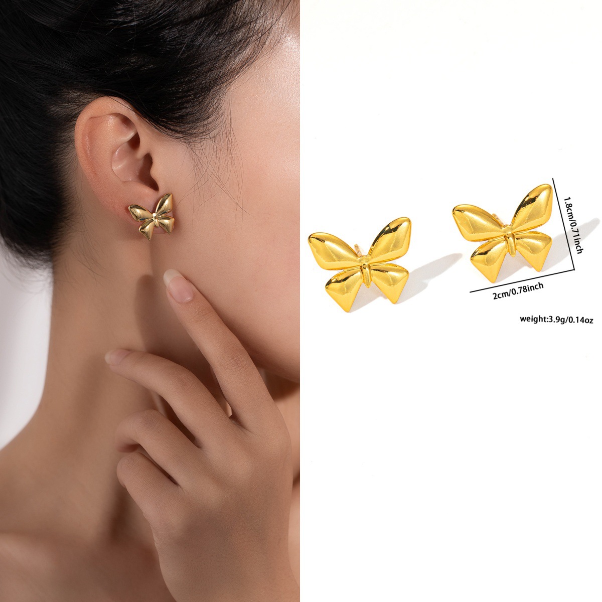 Pendientes de acero de titanio transfronterizos para mujer, lujo ligero, sentido de alta gama, temperamento retro de nicho, pendientes que no se desvanece, pendientes de todo fósforo al por mayor