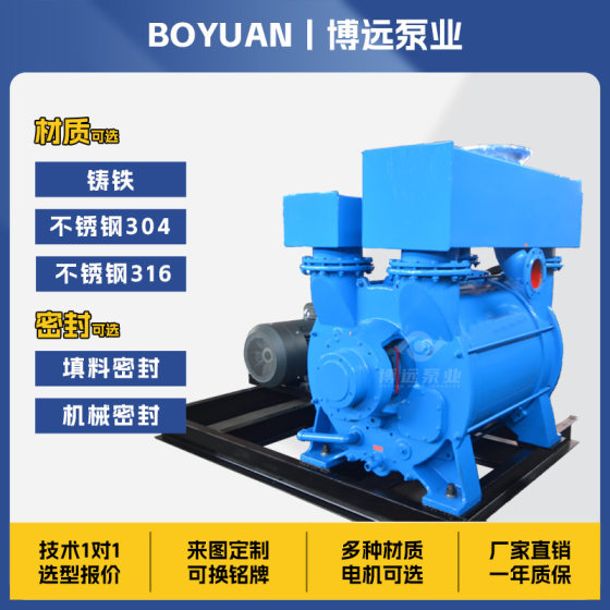 2BE water ring vacuum pump Boyuan factory direct cast iron 304 industrial vacuum unit gas delivery liquid ring pump