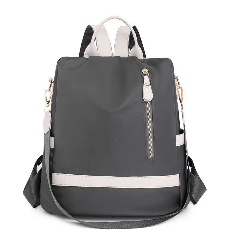 Mochila antirrobo de nailon para mujer 2023 nuevo estilo casual color de contraste para mujer mochila de moda color de contraste ligero marea