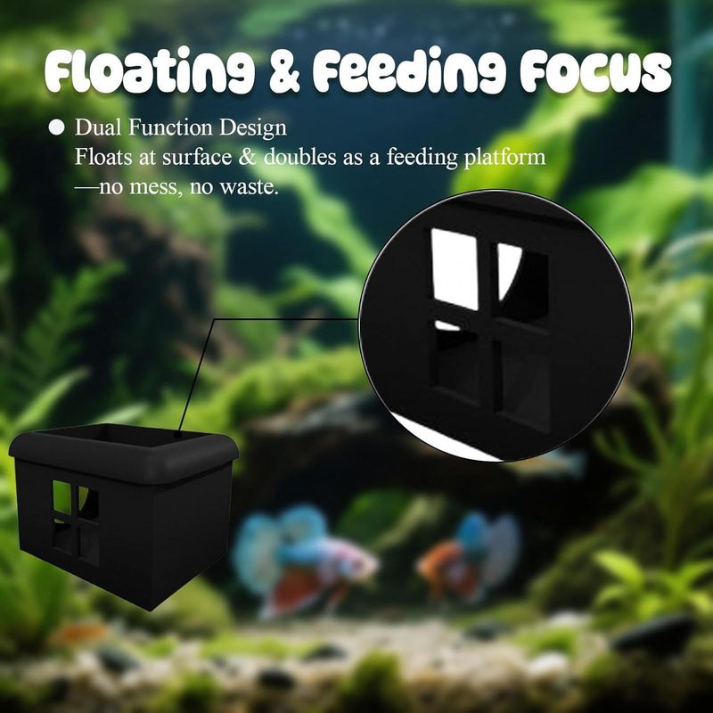 跨境爆款Floating Betta Fish Hideout斗鱼浮动网屋3D水族箱装饰|undefined