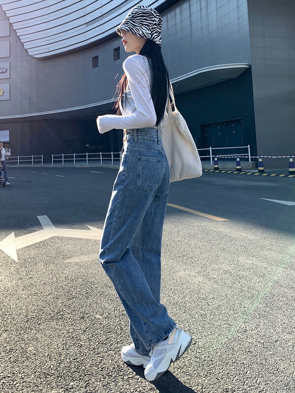 High-Waisted Wide-Leg Jeans for Women, Summer 2025 New Style, Loose Straight-Cut, Petite, Slimming, Drapey, Thin Pants