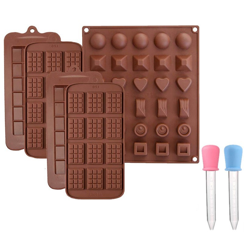 Molde de silicona de grado alimenticio para chocolate, bandeja de hielo con forma de corazón para dulces, molde para hornear pasteles, pudín y fondant