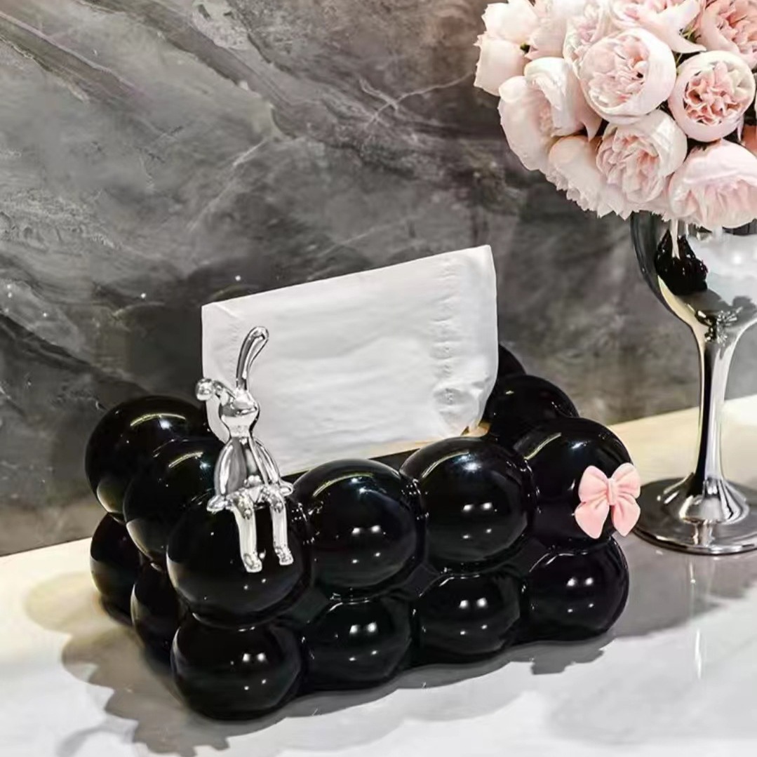 Creativo lindo decorativo caja de pañuelos de algodón de azúcar sala de estar mesa de café caja de almacenamiento de tejidos de alta gama Hotel KVT caja de pañuelos