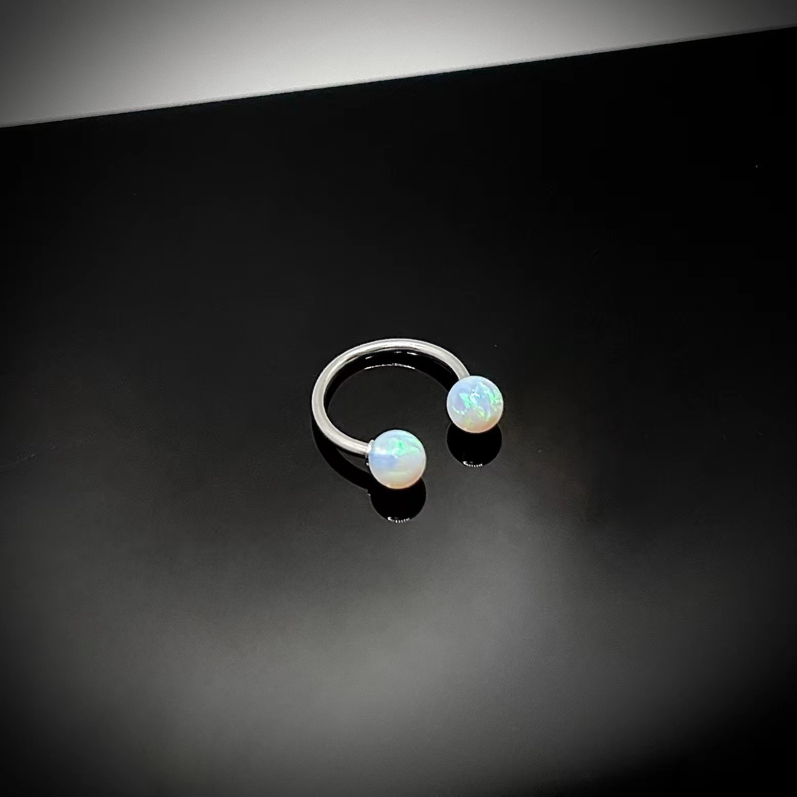 Opal Lip Ring Horseshoe Ring Lip Stud Stainless Steel Body Piercing Jewelry for Lip Lip Piercing detail image 10
