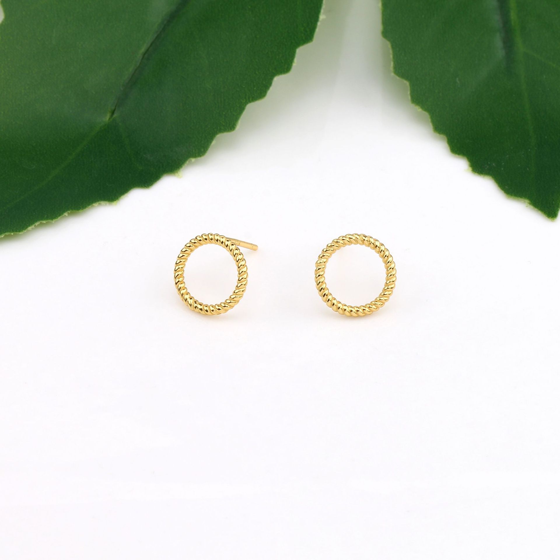 1 Pair Ins Style Circle Sterling Silver Plating White Gold Plated Gold Plated Ear Studs display picture 7