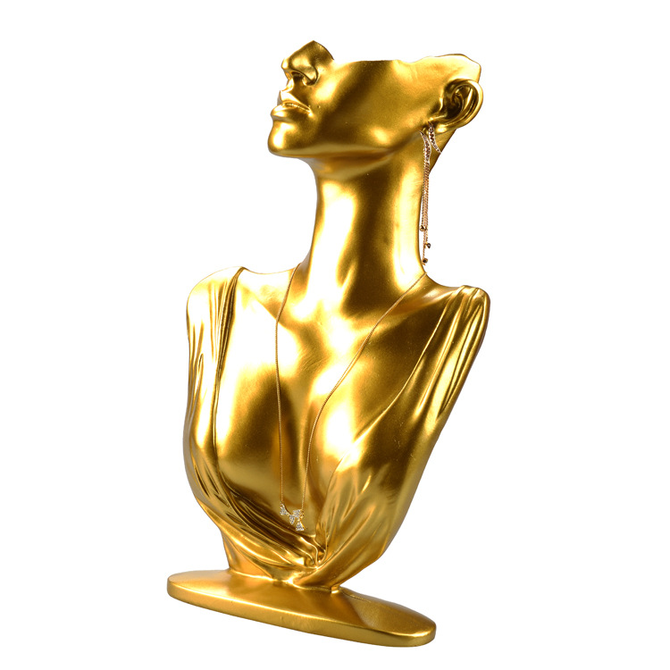 High-end resin half-face beauty model portrait necklace display stand, earring stand, jewelry accessory prop jewelry stand