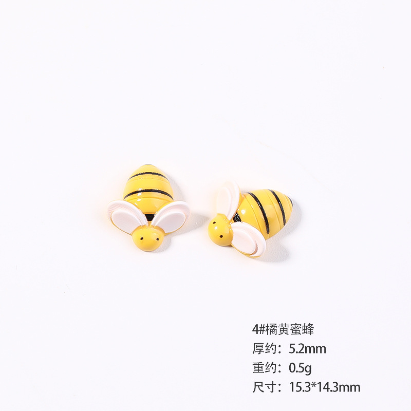 Resina accesorios de dibujos animados abeja tocado DIY accesorios de la joyería niños horquilla crema epoxi teléfono caso parche