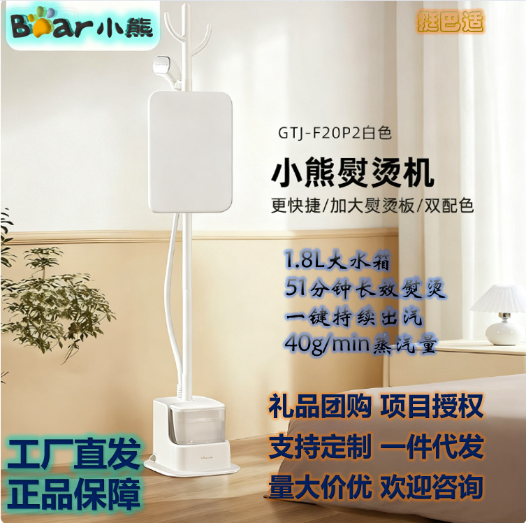 Bear Garment Ironing Machine for Home Dormitory Vertical High-Power Ironing Machine with Ironing Plate and Handheld New Single-Pole Bracket Ironing Machine