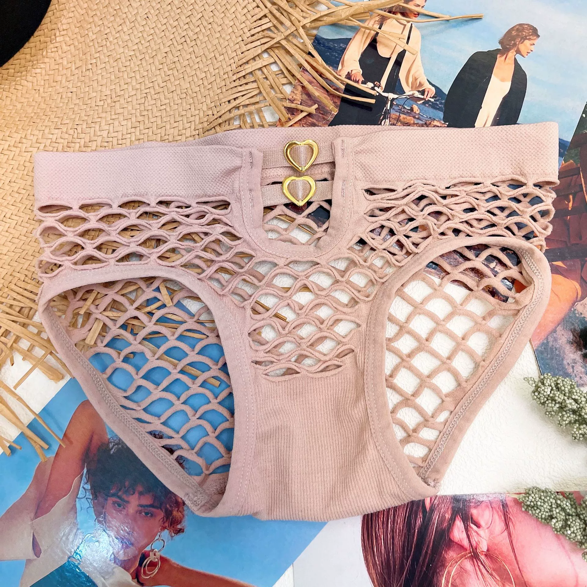 Женские сексуальные трусы средней посадки, дышащая сетка, plus size, единый размер (40–80 кг)