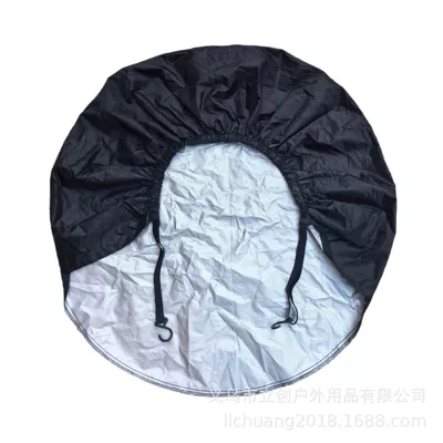 Spare wheel cover: Pee Wheel Covers, Caravan - s-diameter-73cm-black-outside-and-silver-inside-with-hook