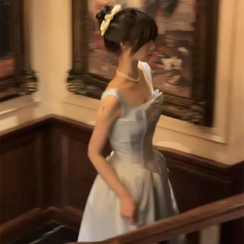 Французское сладкое платье-миди с бантом на талии, утягивающее, элегантное, на бретелях, летнее, новое, длинная юбка