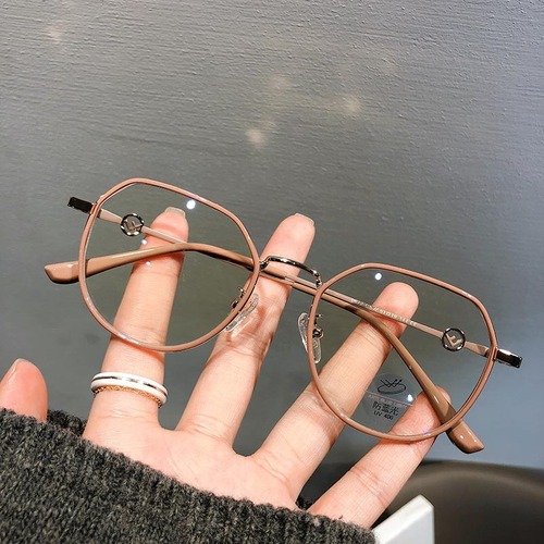 Xiaohongshu's same style black frame glasses without makeup artifact anti-blue light glasses frame women's large frame flat glasses trend 0672