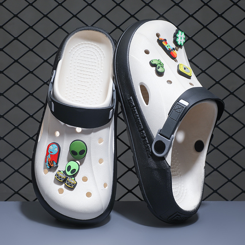 Eva hueco hueco zapatos para hombres cruzados verano 2025 nuevas zapatillas de playa antideslizantes de fondo grueso al aire libre verano