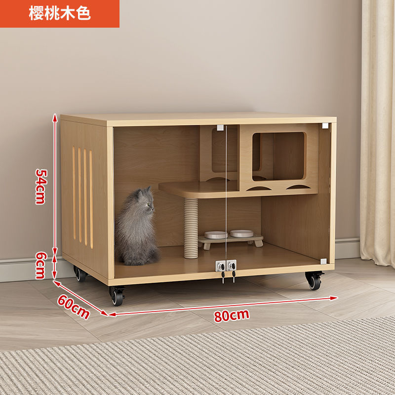 实木多层猫别墅猫笼子生态板超大猫窝猫柜单层透明豪华猫窝猫柜子|undefined